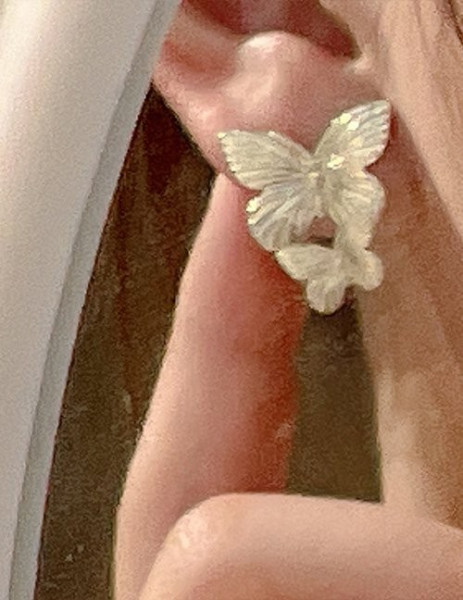 Крупные серьги-пусеты «Двойные бабочки» M18485