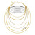 Каскадное многослойное колье из золотистых цепей CJH16420