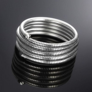 Браслет жесткий спиралевидный в серебристом исполнении 1J11768CJJ