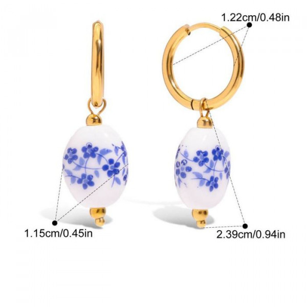 Серьги-кольца с подвеской «Голубое облако» CJM53938