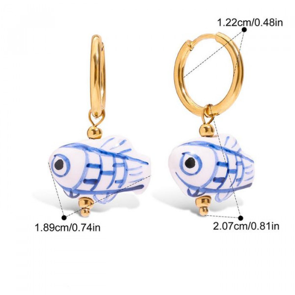 Серьги-кольца с подвеской «Голубое облако» CJM53938