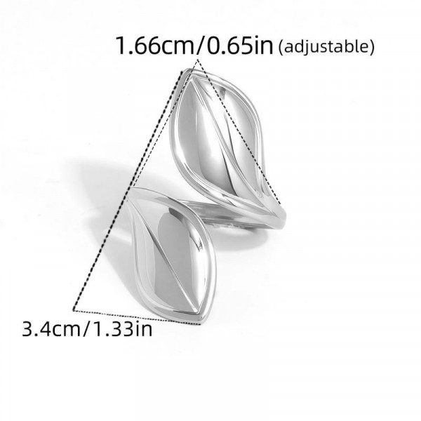Фантазийное кольцо из стали с текстурой мятого металла CJT00837
