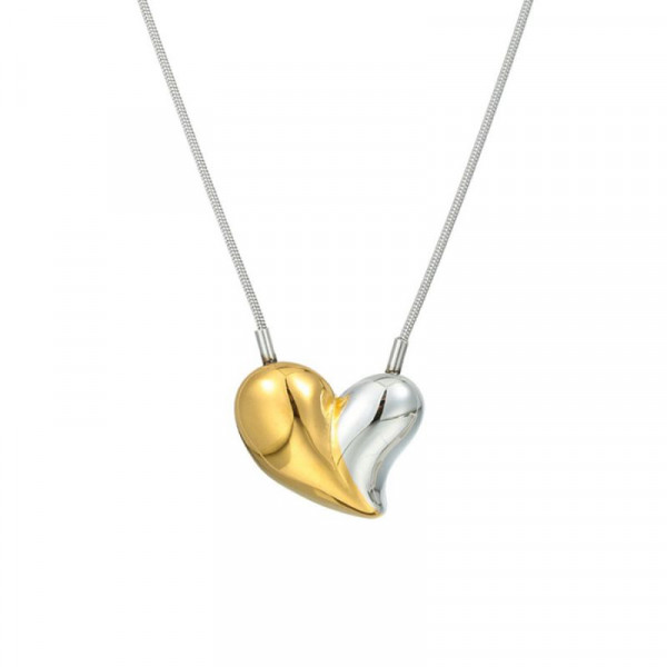 Цепочка с подвеской в форме сердца с зеркальной поверхностью CJR59946
