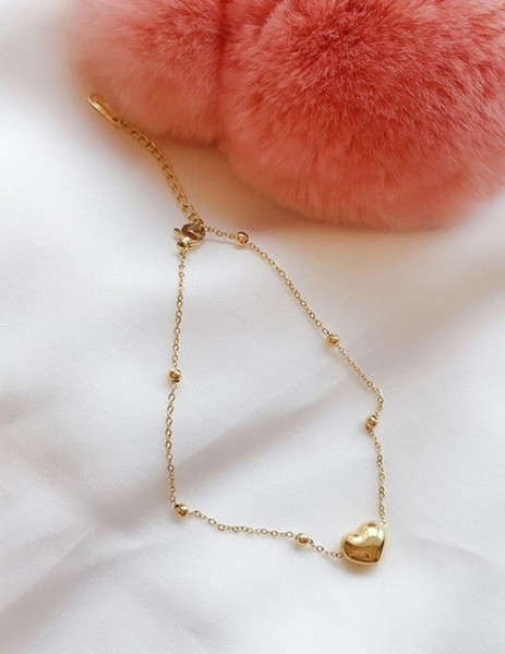 Браслет на ногу с подвеской-сердцем G07727