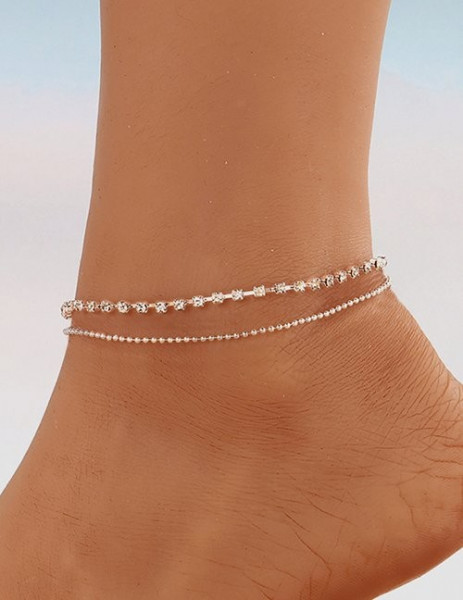 Браслет на ногу со стразами Z08118