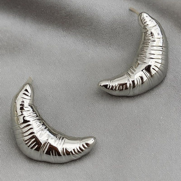 Серьги-гвоздики полумесяц 1J12116CJJ