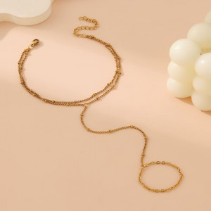 Браслет слейв золотое сияние в двух ярусах CJL24344