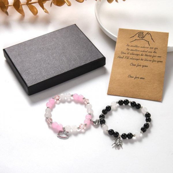 Парные браслеты амулет удачи с пауком и паутиной CJG72759