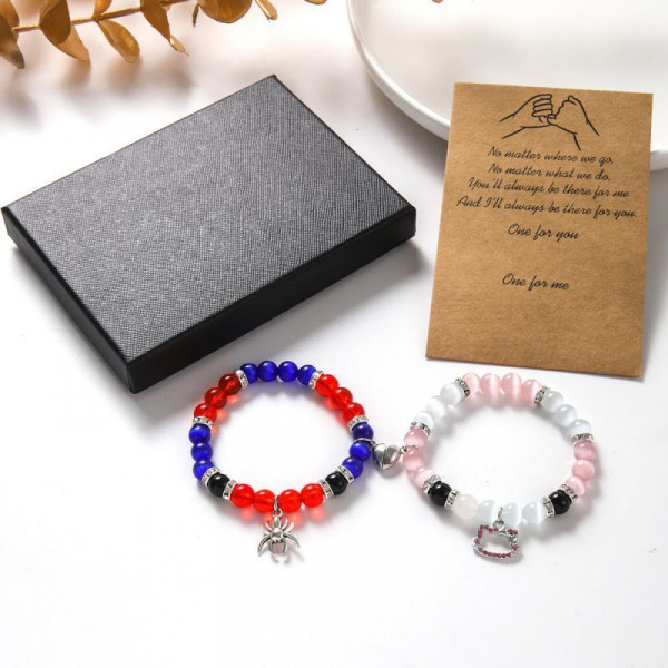 Парные браслеты амулет удачи с пауком и паутиной CJG72759