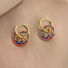 Серьги-кольца с этническими подвесками CJQ17158