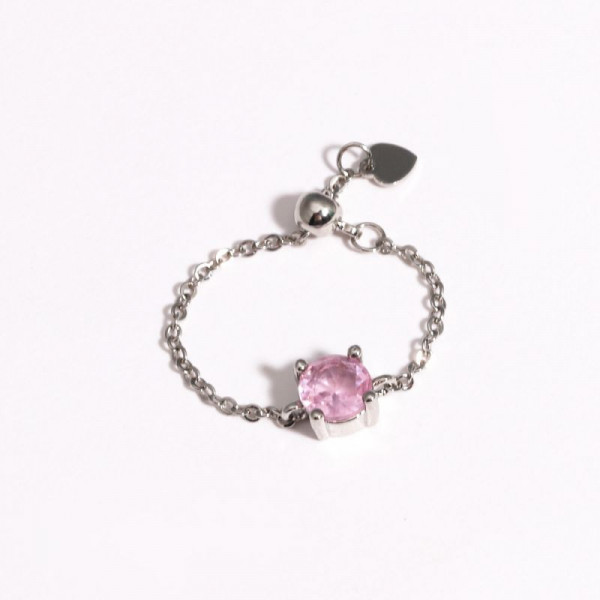 Тонкое кольцо с маленьким круглым камнем CJR61100