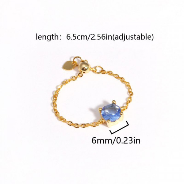 Тонкое кольцо с маленьким круглым камнем CJR61100