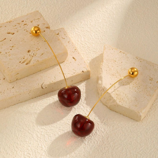 Серьги Висячие «Вишни» CJM23062