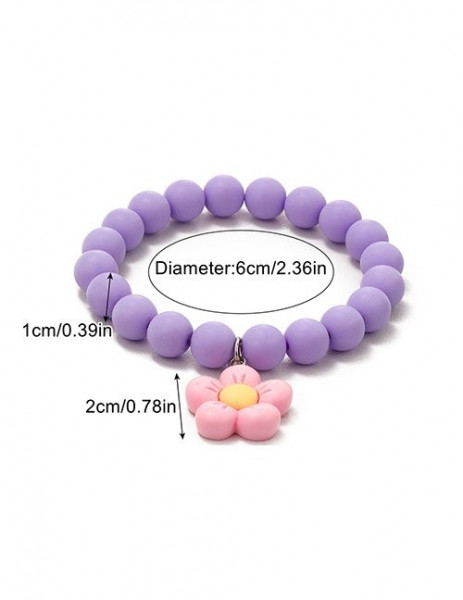 Набор браслетов с разноцветными бусинами и цветами L91695