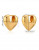 Широкие золотистые серьги-сердца Z65700