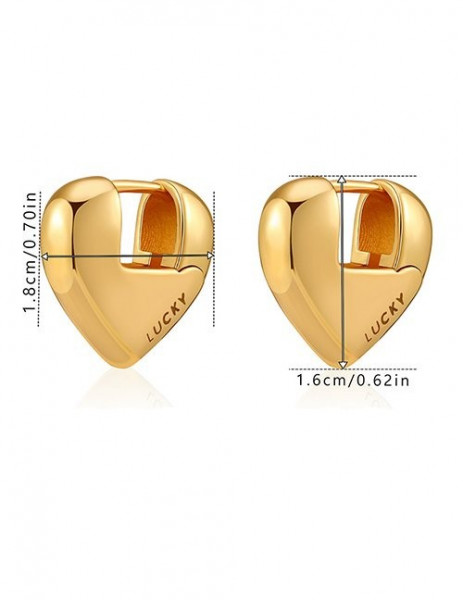 Широкие золотистые серьги-сердца Z65700