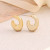 Лаконичные пусеты Объемные золотистые полукольца CJH31011