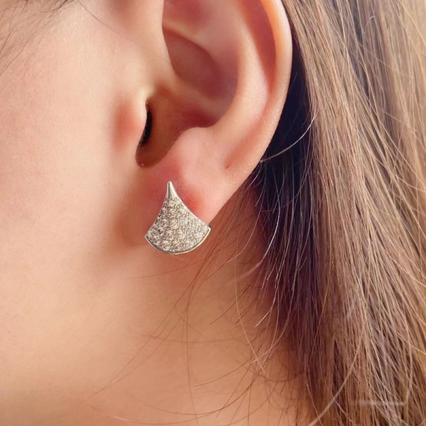 Серьги-гвоздики вееры со стразами 1J11970CJJ