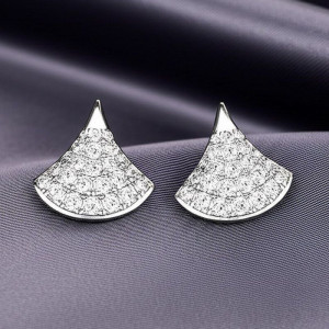 Серьги-гвоздики вееры со стразами 1J11970CJJ