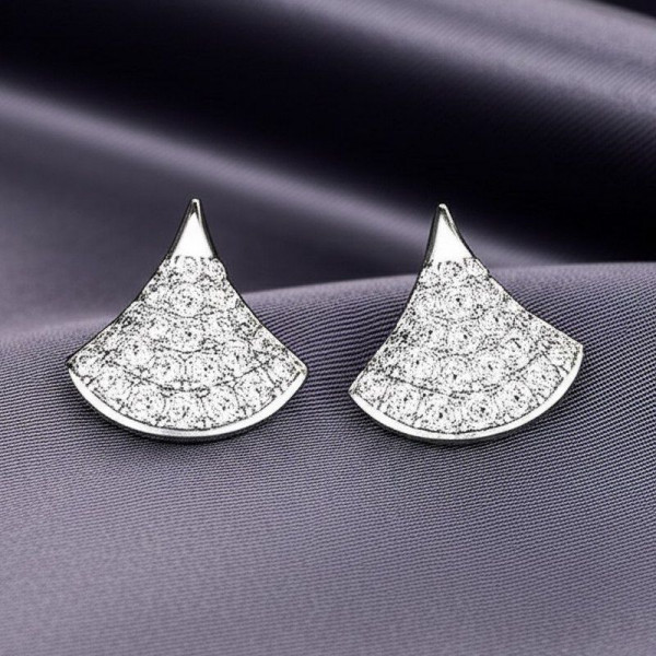 Серьги-гвоздики вееры со стразами 1J11970CJJ