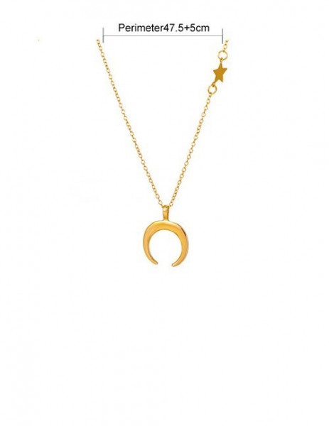 Золотистая цепочка с подвеской в форме перевернутого полумесяца Z00108