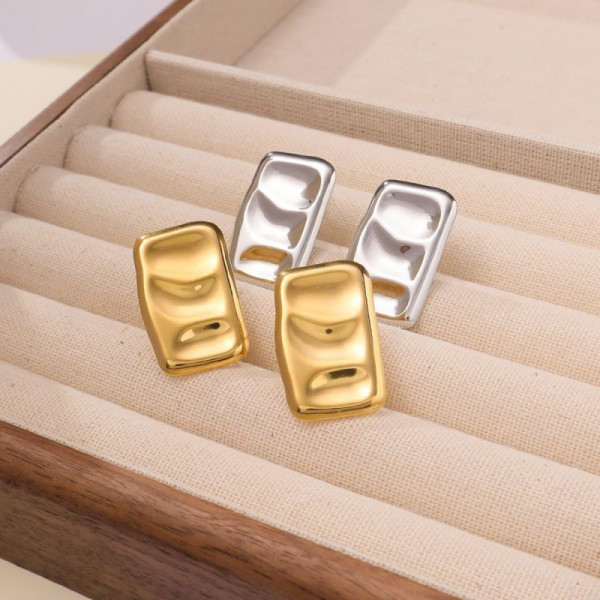 Прямоугольные серьги-пусеты Волна CJG51887