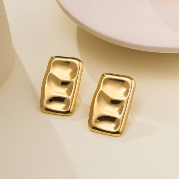 Прямоугольные серьги-пусеты Волна CJG51887