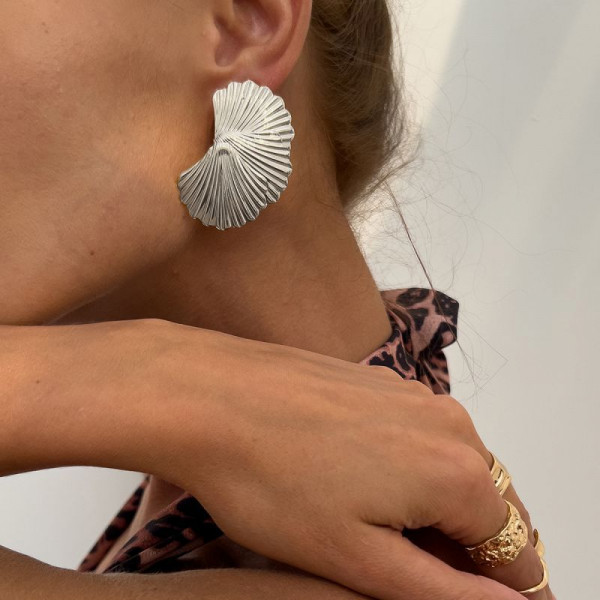 Дизайнерские серьги-пусеты Плиссированные веера CJL23028