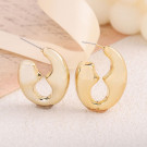 Дизайнерские серьги-пусеты Золотистые дуги в стиле контуринга CJH31012