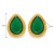 Серьги-пусеты Капли с зеленой эмалью CJP42833