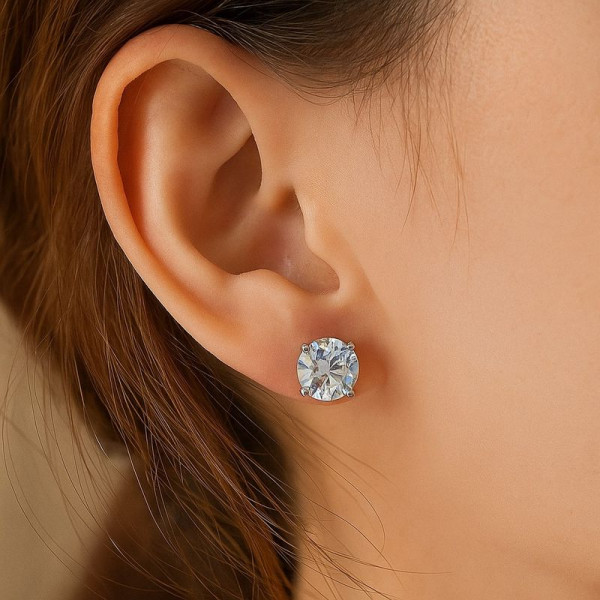 Серьги медь камень циркон 1J12323CJJ