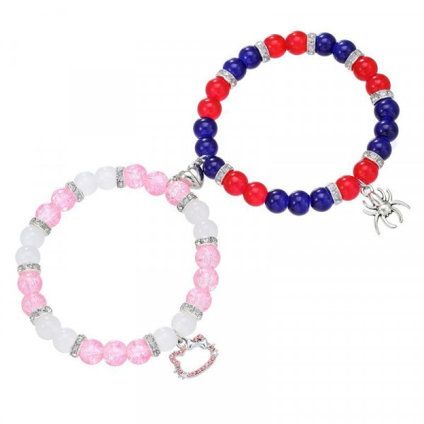 Парные браслеты мистический агат с магнитным притяжением CJK81831