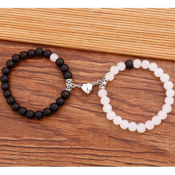 Парные браслеты мистический агат с магнитным притяжением CJK81831