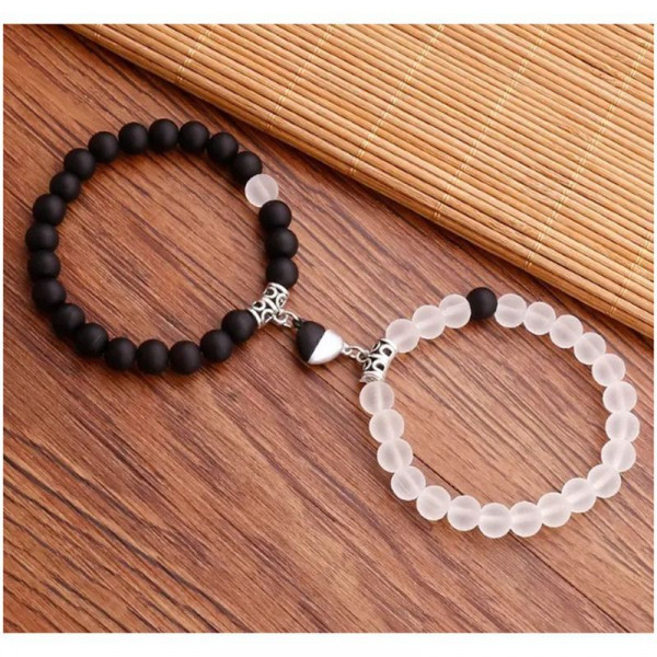 Парные браслеты мистический агат с магнитным притяжением CJK81831