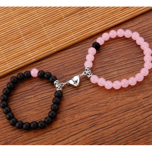 Парные браслеты мистический агат с магнитным притяжением CJK81831