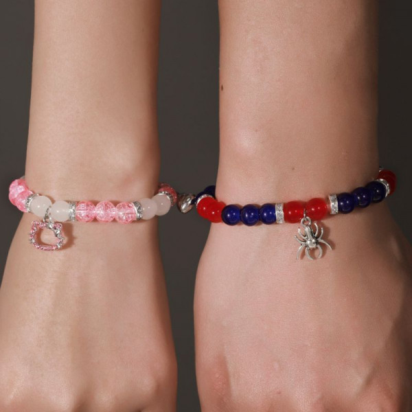 Парные браслеты мистический агат с магнитным притяжением CJK81831