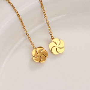 Золотистые серьги-протяжки Цветы CJH32656