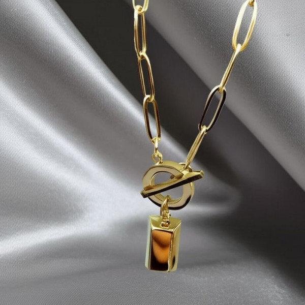 Трендовая цепочка с подвеской в виде замка и тогла J10935CJJ
