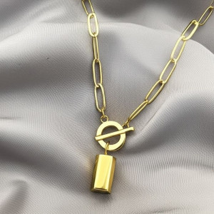 Трендовая цепочка с подвеской в виде замка и тогла J10935CJJ