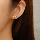 Серьги-пусеты Бантики миниатюрные стальные CJJ30796