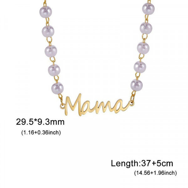 Жемчужное ожерелье с надписью Mama CJL22106