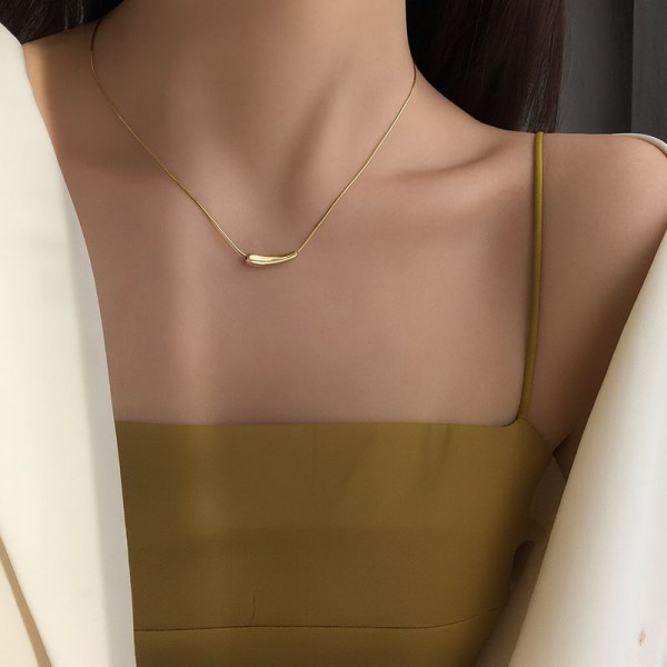 Колье титановая сталь напыление золотом 1J12491CJJ