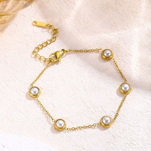 Браслет-нить с жемчужными дисками CJH37278