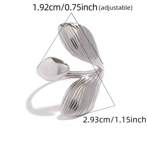 Двойное разомкнутое кольцо в форме изогнутых лепестков CJT25683