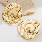 Массивные серьги-пусеты фактурные диски CJN42987