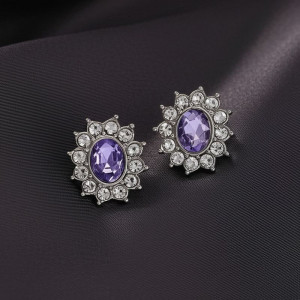 Серьги ювелирный сплав со стразами J11571CJJ