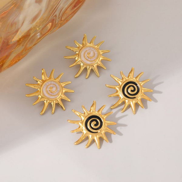 Серьги-пусеты Солнце со спиралью CJR69421