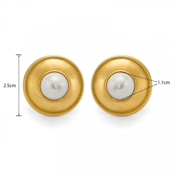 Серьги-пусеты Диски с цветными вставками CJP42841