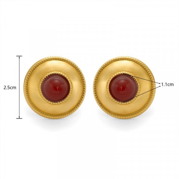 Серьги-пусеты Диски с цветными вставками CJP42841