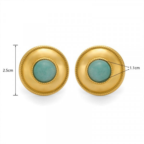 Серьги-пусеты Диски с цветными вставками CJP42841